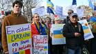 Plus d'un millier de manifestants à Paris pour soutenir l'Ukraine après quatre ans de guerre