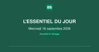 Actualité du Sénégal : l’essentiel de ce mercredi 16 septembre 2026