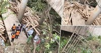 Accident mortel à Oyane 1: Un camion plonge entre deux ponts , le chauffeur tué sur le coup