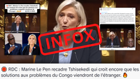 RDC: cette vidéo de Marine Le Pen critiquant Félix Tshisekedi est un hypertrucage