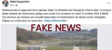 FAUX : Cette annonce sur l’autoroute Dakar-Kaolack n’émane pas du ministère sénégalais des transports