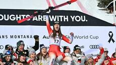Ski: à Crans-Montana, la locale Malorie Blanc remporte le dernier super-G avant les Jeux