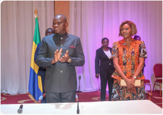 Aux cotés de la Première Dame, le Président Oligui Nguema échange avec les Gabonais de Côte d'Ivoire