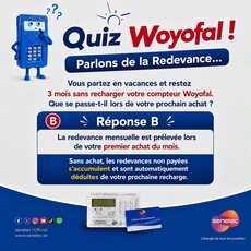 Woyofal : les redevances impayées déduites lors de la prochaine recharge