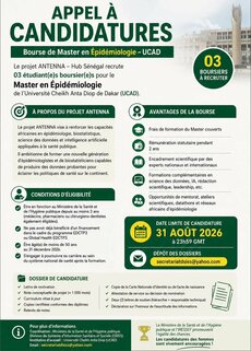 Bourse Master en Épidémiologie à l’UCAD : 3 places pour agents du ministère de la Santé
